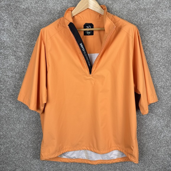 Zero Restriction Windstopper Jacket Mens XL Orange Golf Pullover Short Sleeve - Picture 1 of 9